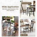 Farmhouse Solid Rubber Wood Dining Chairs Set of 2 with PE Rattan Seats-Black by LJGDeals