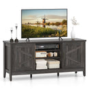 Farmhouse TV Stand for TVs up to 65 Inch Entertainment Center with 2 Storage Cabinets-Gray by LJGDeals
