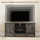 Farmhouse TV Stand for TVs up to 65 Inch Entertainment Center with 2 Storage Cabinets-Gray by LJGDeals