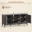 Farmhouse TV Stand for TVs up to 65 Inch Entertainment Center with 2 Storage Cabinets-Gray by LJGDeals