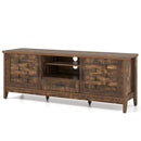 Farmhouse TV Stand for 65 Inch TVs with 2 Woven Accent Doors and 3 Adjustable Shelves by LJGDeals