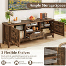 Farmhouse TV Stand for 65 Inch TVs with 2 Woven Accent Doors and 3 Adjustable Shelves by LJGDeals