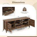 Farmhouse TV Stand for 65 Inch TVs with 2 Woven Accent Doors and 3 Adjustable Shelves by LJGDeals