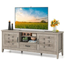 Farmhouse TV Stand for 65 Inch TVs with 2 Woven Accent Doors and 3 Adjustable Shelves by LJGDeals