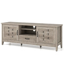Farmhouse TV Stand for 65 Inch TVs with 2 Woven Accent Doors and 3 Adjustable Shelves by LJGDeals