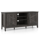 Farmhouse TV Stand for TVs up to 65 Inch Entertainment Center with 2 Storage Cabinets-Gray by LJGDeals