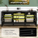 Farmhouse TV Stand for TVs Up to 65 Inches 4 Adjustable Shelves by LJGDeals