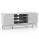 Farmhouse TV Stand for TVs Up to 65 Inches with 2 Barn Door Cabinets-Gray by LJGDeals