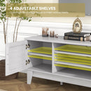 Farmhouse TV Stand for TVs Up to 65 Inches with 2 Barn Door Cabinets-Gray by LJGDeals