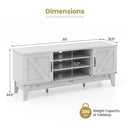 Farmhouse TV Stand for TVs Up to 65 Inches with 2 Barn Door Cabinets-Gray by LJGDeals