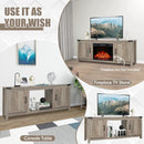 Electric Fireplace TV Stand with Storage Cabinets for TVs up to 70 Inch-Natural by LJGDeals