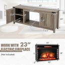 Electric Fireplace TV Stand with Storage Cabinets for TVs up to 70 Inch-Natural by LJGDeals