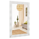 41.5 x 28 inches Farmhouse Wall Mirror with Solid Wood Frame-Brown by DirectDeals