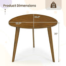 Farmhouse Wooden Round Dining Table for 4-Walnut by LJGDeals