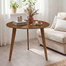 Farmhouse Wooden Round Dining Table for 4-Walnut by LJGDeals