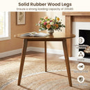 Farmhouse Wooden Round Dining Table for 4-Walnut by LJGDeals