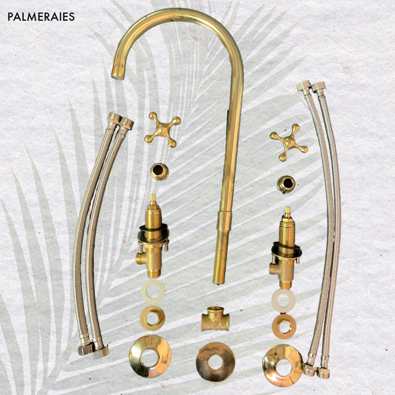 3 Hole Bathroom Faucet - Brass Roman Tub Faucet