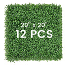 12 Pieces 20 x 20 Inch Artificial Boxwood Wall Panels with Insertable Branches by LJGDeals