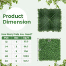 12 Pieces 20 x 20 Inch Artificial Boxwood Wall Panels with Insertable Branches by LJGDeals