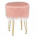 Faux Fur Vanity Stool Chair with Metal Legs for Bedroom and Living Room by LJGDeals