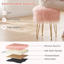Faux Fur Vanity Stool Chair with Metal Legs for Bedroom and Living Room by LJGDeals