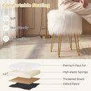 Faux Fur Vanity Stool Chair with Metal Legs for Bedroom and Living Room by LJGDeals