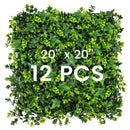 12 Pieces 20 x 20 Inch Artificial Greenery Foliage Panels with Insertable Branches by LJGDeals