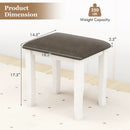 Faux Leather Vanity Stool Chair Set of 2 for Makeup Room and Living Room-Gray and White by LJGDeals