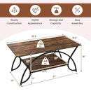 2-Tier Rectangle Coffee Table with Marble Pattern Top by LJGDeals