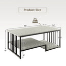 Faux Marble Coffee Table with Open Storage Shelf-Gray by LJGDeals