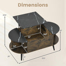 Lift Top Coffee Table with Hidden Compartment and Shelves