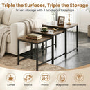 Nesting Tables Set of 3 with Faux Marble Top and Metal Frame by LJGDeals