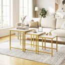 Nesting Tables Set of 3 with Faux Marble Top and Metal Frame by LJGDeals
