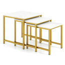 Nesting Tables Set of 3 with Faux Marble Top and Metal Frame by LJGDeals