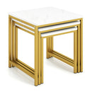 Nesting Tables Set of 3 with Faux Marble Top and Metal Frame by LJGDeals