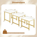 Nesting Tables Set of 3 with Faux Marble Top and Metal Frame by LJGDeals