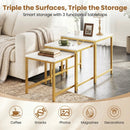 Nesting Tables Set of 3 with Faux Marble Top and Metal Frame by LJGDeals