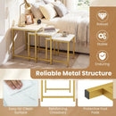Nesting Tables Set of 3 with Faux Marble Top and Metal Frame by DirectDeals