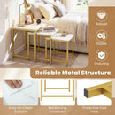 Nesting Tables Set of 3 with Faux Marble Top and Metal Frame by LJGDeals