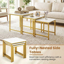 Nesting Tables Set of 3 with Faux Marble Top and Metal Frame by LJGDeals