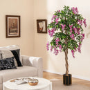 5.5 FT Faux Wisteria Plant in Nursery Pot with Blooming Flowers by LJGDeals