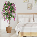 5.5 FT Faux Wisteria Plant in Nursery Pot with Blooming Flowers by LJGDeals
