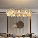 Feather Crystal Abalone Chandelier