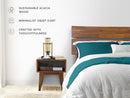 [Buy 1 Get 1] Aurora Solid Wood Bed Frame & Nightstand