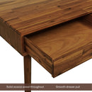Acacia Lagom 48" Solid Wood Work Desk with Drawers for Functional Home Office by Megsu