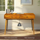 Acacia Lagom 48" Solid Wood Work Desk with Drawers for Functional Home Office by Megsu