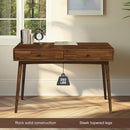 Acacia Lagom 48" Solid Wood Work Desk with Drawers for Functional Home Office by Megsu