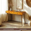 Acacia Lagom 48" Solid Wood Work Desk with Drawers for Functional Home Office