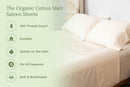 Organic Sateen Bed Sheets Set by Organic Cotton Mart