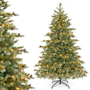 6/7/8 Feet Christmas Tree with Warm White LED Lights and Pine Cones